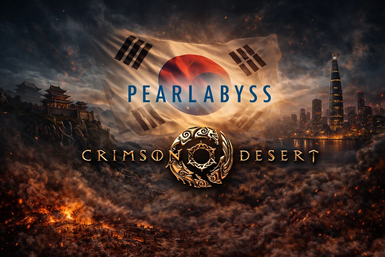 Crimson Desert, ko stoji iza razvoja igre, Pearl Abyss studio iz Južne Koreje kao kreator Crimson Desert projekta prikazan kroz cinematic vizual