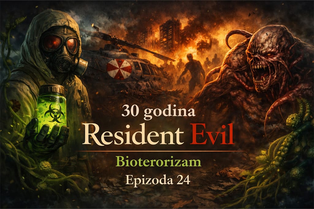 Bioterorizam u resident evil univerzumu prikazuje globalni haos, B.O.W. stvorenja i širenje virusa kroz Resident Evil timeline u apokaliptičnom okruženju