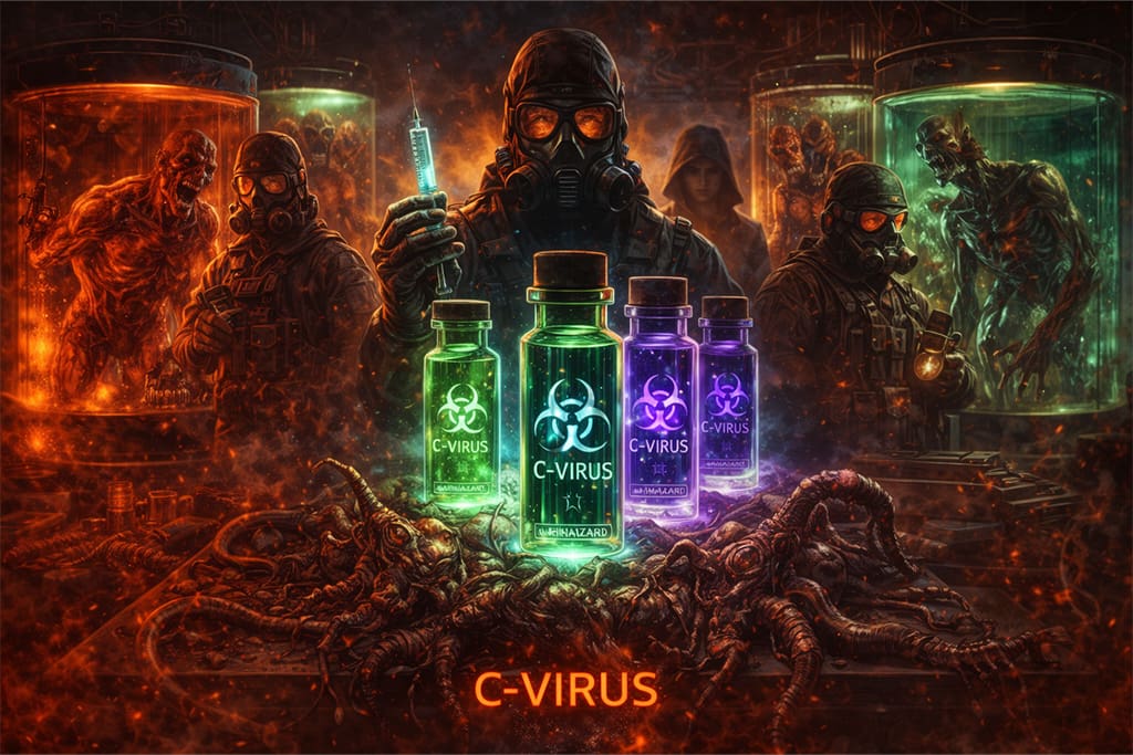 C-virus i eksperimenti koje sprovodi Neo Umbrella organizacija u Resident Evil timeline prikaz kroz mutacije, laboratorije i bioterorizam u Resident Evil timeline svetu