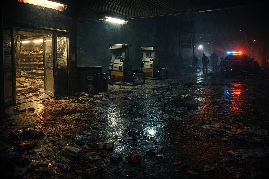 Claire put kroz Raccoon City vodi do napuštene benzinske pumpe tokom zombi epidemije u Resident Evil serijalu