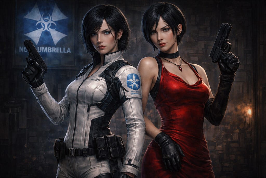 Ključni likovi povezani sa Neo Umbrella organizacijom u Resident Evil timeline prikaz kroz Carla Radames i Ada Wong u kontekstu bioterorizma i manipulacije u Resident Evil timeline