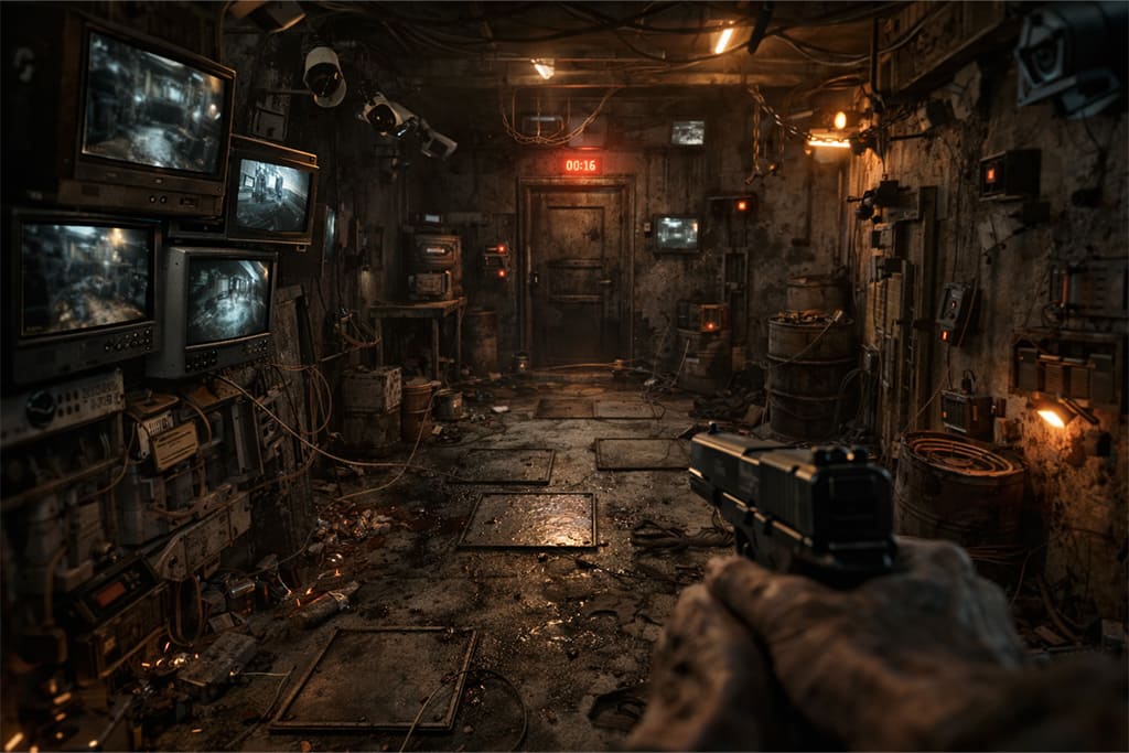 Lucas baker i sadizam zamke i psihološke igre u resident evil timeline, prostorija sa zamkama, kamerama i eksplozivima u resident evil lucas baker sceni