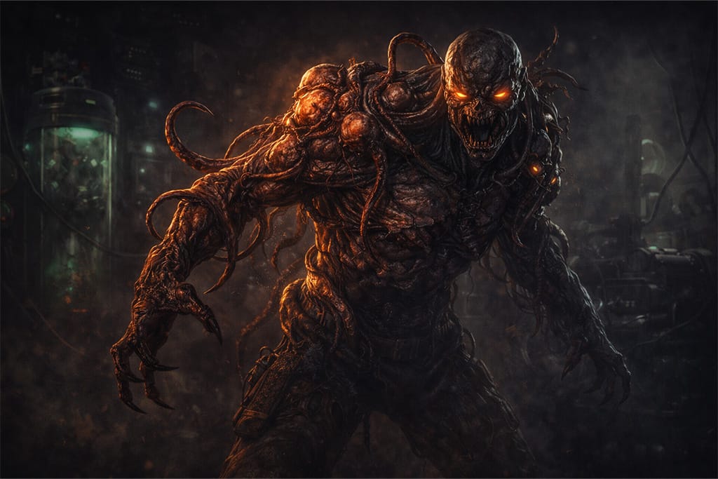 Nova generacija bio-oružja prikazuje napredno B.O.W. stvorenje sa parazitskom mutacijom u okviru Resident Evil timeline evolucije virusa