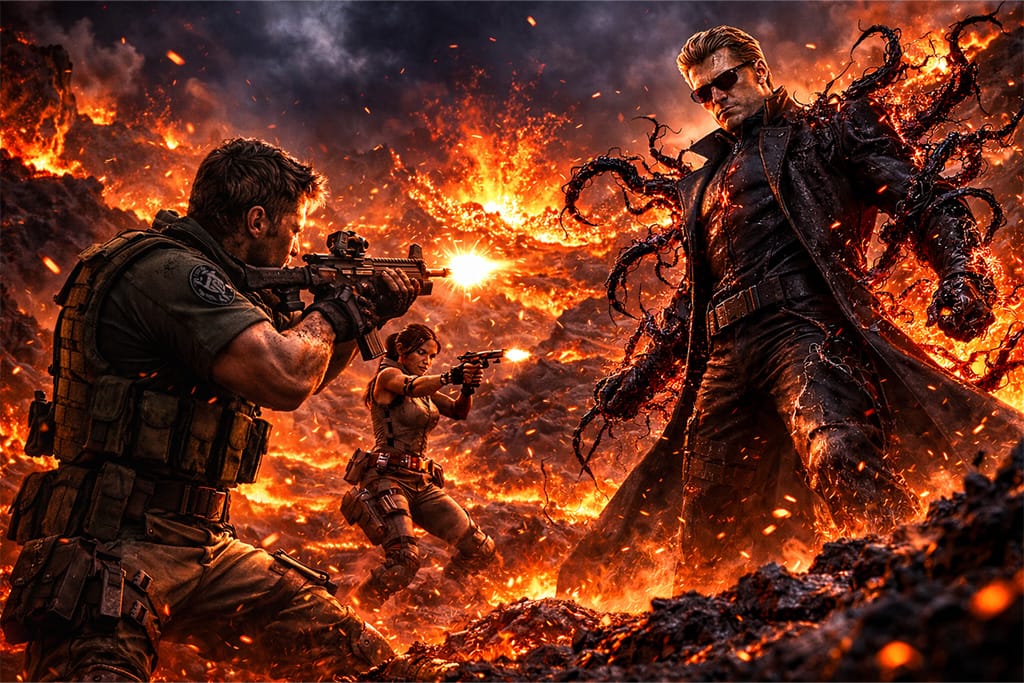 Konačni obračun sa Weskerom u Resident Evil timeline, RE5 Uroboros virus borba u vulkanskom okruženju i završni sukob protiv Alberta Weskera