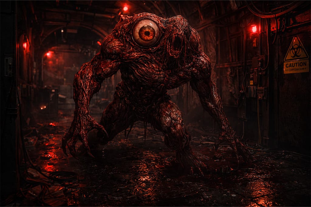 Claire put kroz Umbrella laboratoriju gde se pojavljuje ogromna G-virus mutacija sa velikim okom i deformisanim telom u Resident Evil serijalu