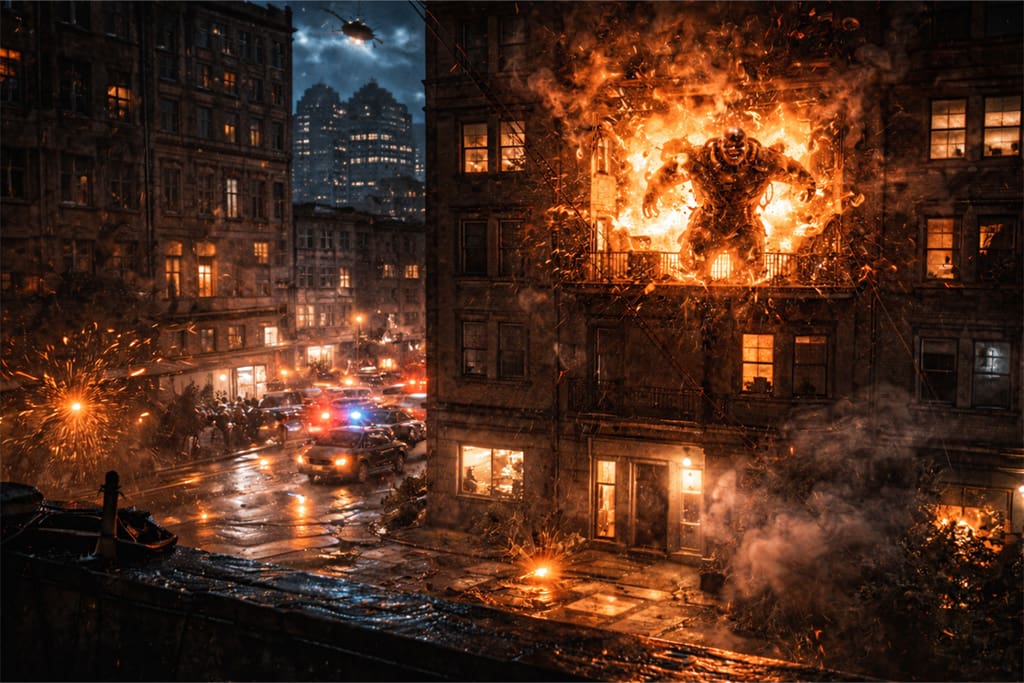 Eksplozija Jillinog stana u Raccoon Cityju tokom Nemesis potere Resident Evil timeline