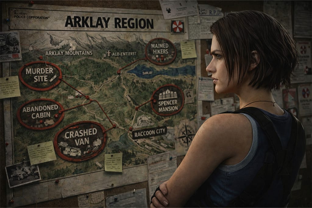 Jill Valentine Raccoon Police Department arhiva Resident Evil timeline – Jill privatna istraga protiv Umbrella Corporation