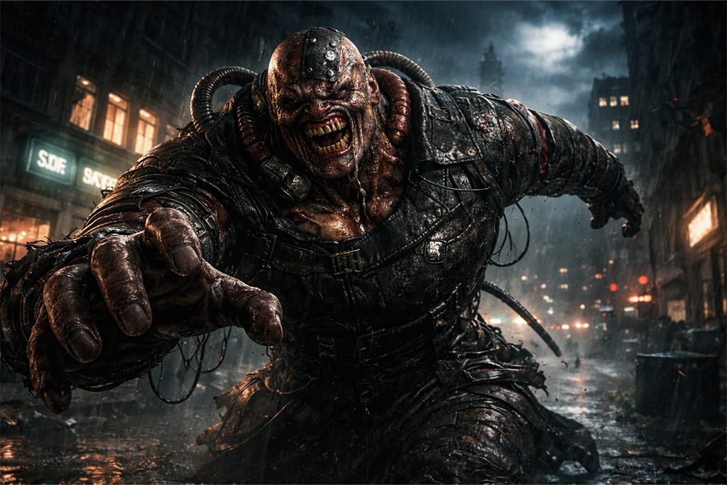 Nemesis započinje lov u noći kroz ulice Raccoon Cityja Resident Evil timeline