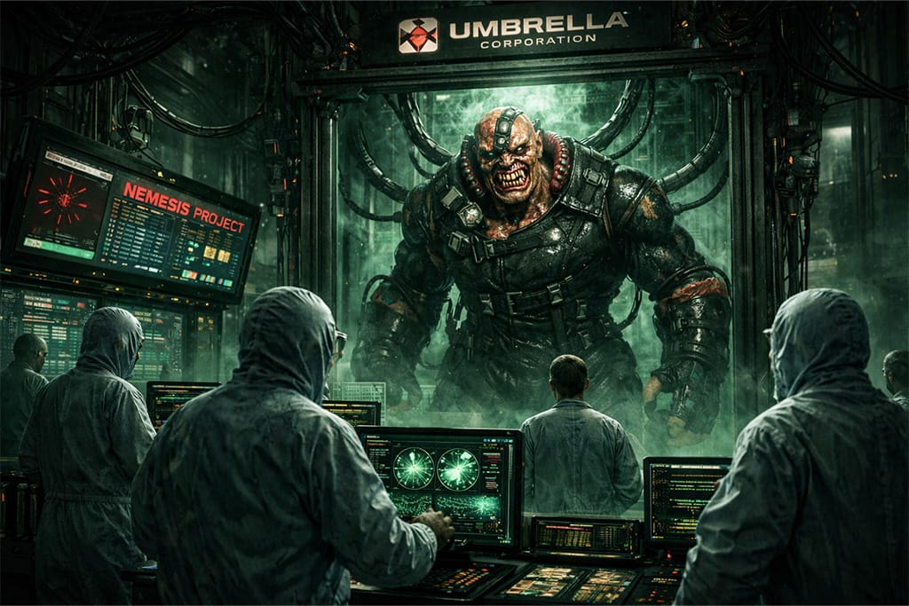 Umbrella pokreće Nemesis projekat u tajnoj laboratoriji Resident Evil timeline